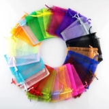 50-100Pcs Organza Gift Bags Wedding Party Favour Xmas Jewellery Candy Pouches