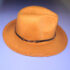 Women’s Tan Wool Felt Fedora Wide Brim Solid Hat w/ Buckle Band, One Size
