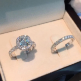 2 Pcs/set Elegant Women Fashion Wedding Jewelry Ring Set