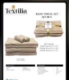 6 Piece Bath Towel Hand Towel Washcloth Sheet Set Beige  Soft & Absorbent Cotton