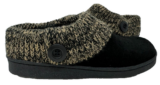 Clarks Women’s Sweater Clog Slip On Faux Fur Lined Slippers Blk/Tan Size:7 205JL