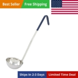 Stainless Steel Ladle with Blue Handle, 8-Ounce, Medium