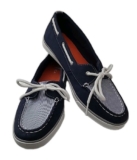 Nautica Women’s Size 9 Pinecrest Boat Deck Shoes Navy Blue Rubber Soles Stripes