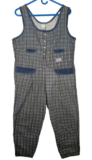 Vtg Sail Overalls Jumpsuit Garden Jumper Cropped Boho Cottage Womens Size M