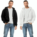 Mens Plain Zip Up Hoodie Fleece Zipper Sweatshirt Zip Up Hooded Jackets for Men