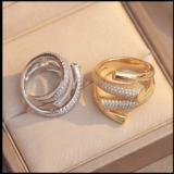Adjustable Wrap Cross Ring Gold Silver Tone Zirconia Gothic Punk Jewelry Gift