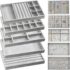 5pc Velvet Jewellery Organiser Tray Set Stackable | Drawer Earring Ring Holder