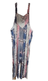 Overalls Jumpsuit Women 3X Harem Boho Floral Silky Pockets Patchwork Jumper NWOT