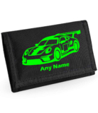 Personalised Racing Car Print Boys Kids Ripper Wallet With Coin Holder Gift