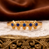 Blue Topaz Ring, Brass Gold Alloy , Birthday Gift Her, Women Ring