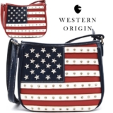 US Flag Stars and Stripes Crossbody Shoulder Bag USA Patriotic Women Carry Purse