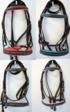 FANCY Stitch NB BB English Bridle Reins FULL /COB BROWN Padded Teal Pink White