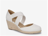 Easy Street Women’s Size 10N Slip-on Wedges Flex Sandals White Canvas, NEW #145