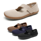Women’s Knit Mary Jane Flats Comfortable Breathable Lightweight Shoes