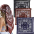 100% Cotton Large Square Head Scarves 3 Pcs Versatile Bandanas Wraps Women