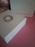OBJKTS JEWELRY Silver-Tone Eternity Band Ring Size M, Silver Colour