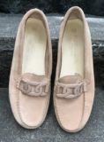Piero Masetti Beige Leather Suede Women’s Loafers Mocassins Shoe Size 40