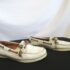 HUNTER Willemberg White and Tan Leather Boat Deck Shoes Women Size 8.5