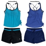 Free Country Women’s 4-Way Stretch Quick Dry Tankini & Short Swim Set