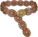 Women Western Belts Wide Disc Belt with Turquoise for Dress Cowgirl Country Belt