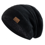 Winter Beanie Hat Unisex Fur Lined Warm Slouchy Knitted Cap for Men & Women US