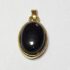 Black Onyx Oval Gold-Plated Cabochon Pendant Protection Locket for  Unisex