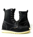 MENS SOFT TOE OIL AND WATER RESISTANT 8″ HEIGHT MOC TOE FULL GRAIN LEATHER