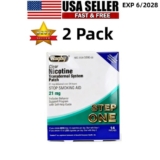 2 Pack Rugby Clear Nicotine 21mg Transdermal System Patch Step Exp 06/2028 NEW