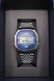 Casio Classic A140WE-2AJF Digital Quartz Unisex Watch Silver Case Navy Dial