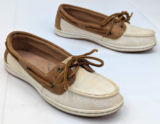 Sperry Top Sider Firefish Boat Loafer Shoe, Women 7M, Brown Leather Off White