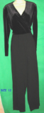 L velvet CASUAL CORNER jumpsuit faux wrap blouse vtg pants retro high jumper