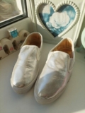 Women Spot On Espadrilles Silver Polyester 38