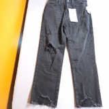 YMI Dream Collection Women’s Slim Mid Rise Ankle Jeans Black Distressed Frayed