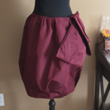 PRADA Burgundy Satin Silk Blend Bubble Knee Length Skirt Size 40 Zip Back
