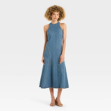 Women Racerback Denim Midi A-Line Dress – Future Collective