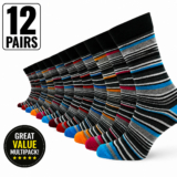12 Pairs Men’s Breathable Cotton Rich Socks Soft Top Size 6-11 Work Casual Socks