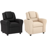 HOMCOM Kids Recliner Chair w/ Cup Holder, PU Leather Children Lounger