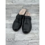 Clarks Collection Black Leather Mules Clogs Ultimate Comfort Women Size 9M