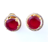 Indian Bollywood Wedding Goldtone Stud Fashion Jewelry Ethnic AD CZ Earrings Set