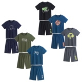 Boys 3 Pack Shorty Pyjamas Sets 100% Cotton Comfortable Kids Sleepwear Ages 8–13