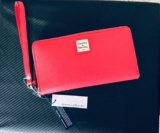 Dooney & Bourke Saffiano Large Zip Around Wallet Clutch Tomato Color