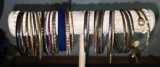 36 Women’s Mixed Lot Metal Bracelets & Bangles Silver Black Gold Blue Charms
