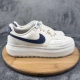 Nike Court Vision Alta Shoes Womens 8.5 White Navy Platform Sneakers DM0113-102