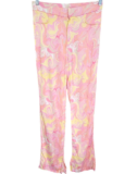 Zara Womens Multicolor Marbled Watercolor Mini Flared Trouser High Rise Size M