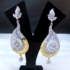 Indian Bollywood Wedding Gold Plated Fashion Jewelry Ethnic AD CZ Earrings Set