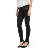 Paige Womens Verdugo Ultra Skinny Maternity Jeans Size 26 Black Stretch Distress