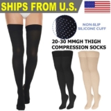 Thigh High Compression Socks 20-30mmHg Stocking Firm Hose Surgery Edema S/M L/XL