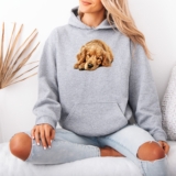 Sleeping Puppy Dog Animals Womens Hoodie Pullover Hooded Sweatshirt