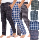 2 Pack Mens Pyjama Trousers PJ Pants Bottoms Lounge Cotton Woven Check Nightwear
