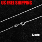 925 Silver Plated Chain Beautiful Necklace Ring Lock Women 16-24″